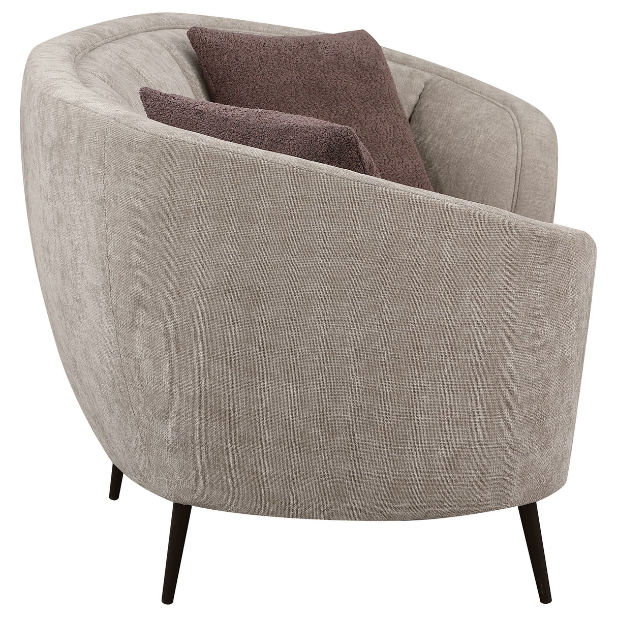 Saanich - Upholstered Curved With Plump Accent Pillows - Beige