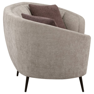 Saanich - Upholstered Curved With Plump Accent Pillows - Beige