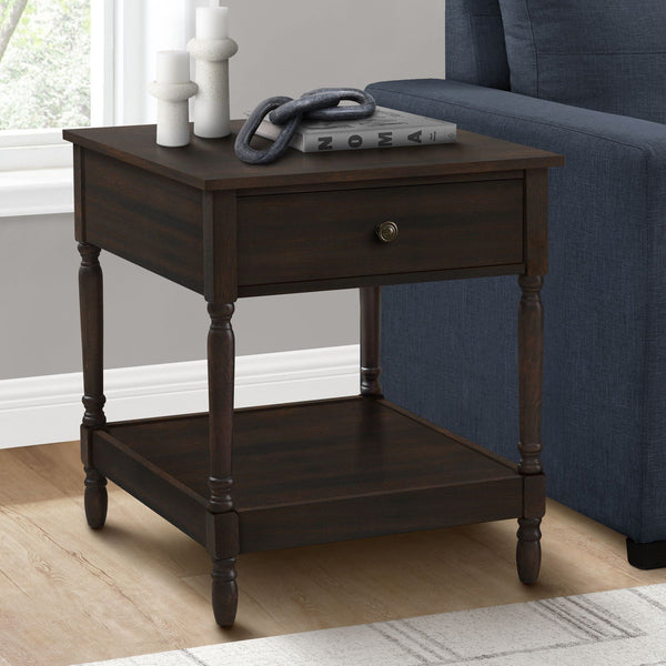 Accent - Table, 2 Tier, Square, Traditional - Walnut - Best Buy Furniture