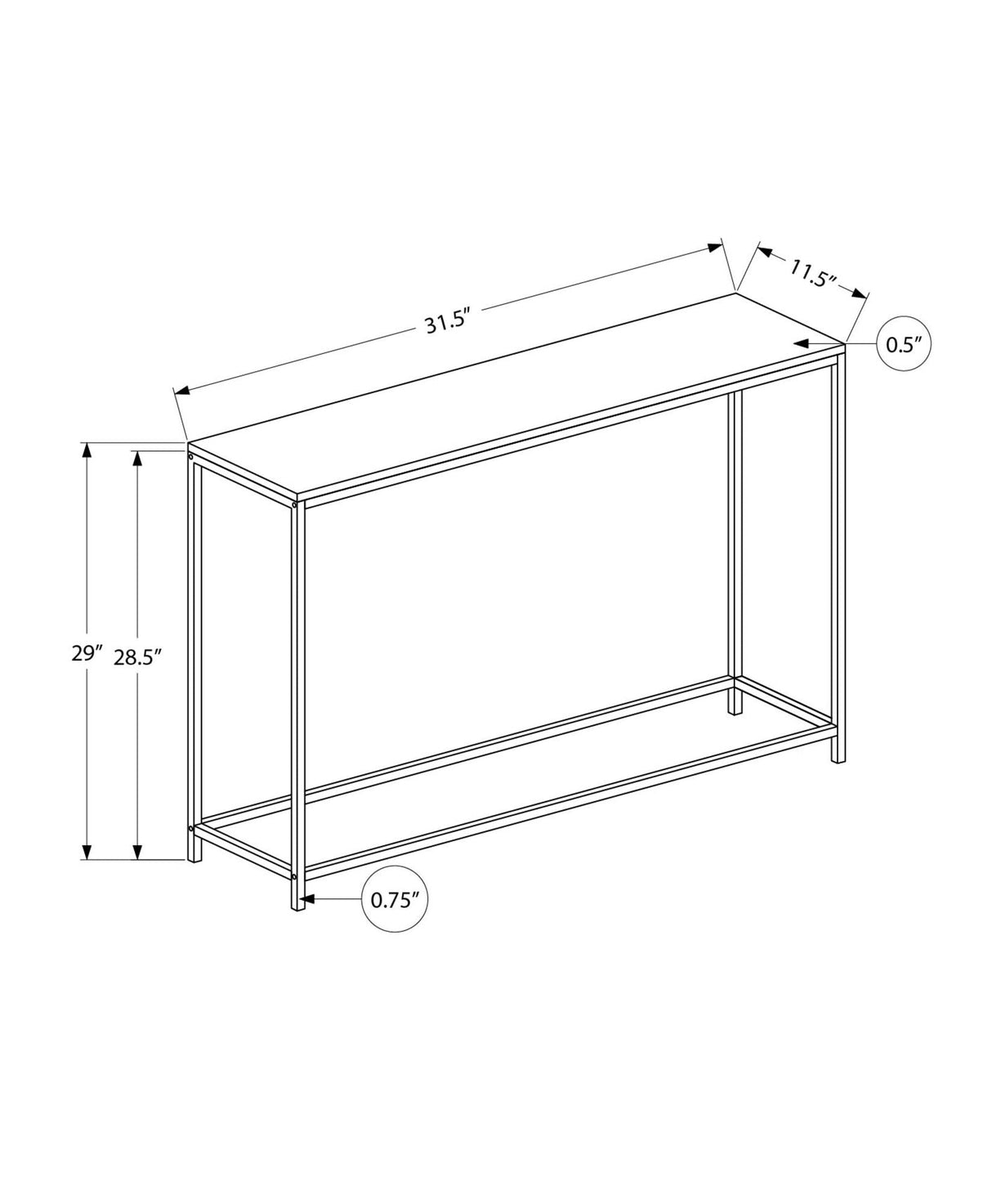 Accent Console Table For Entryway, Stable Support, Contemporary & Modern - Best Buy Furniture