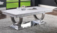 Zander - Printed Faux Marble Top & Mirrored Table - Marble - Best Buy Furniture