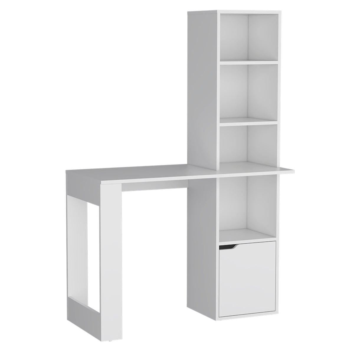 Iowa Computer Desk with 1-Cabinet and 4-Tier Bookcase