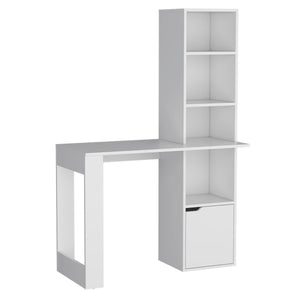 Iowa Computer Desk with 1-Cabinet and 4-Tier Bookcase