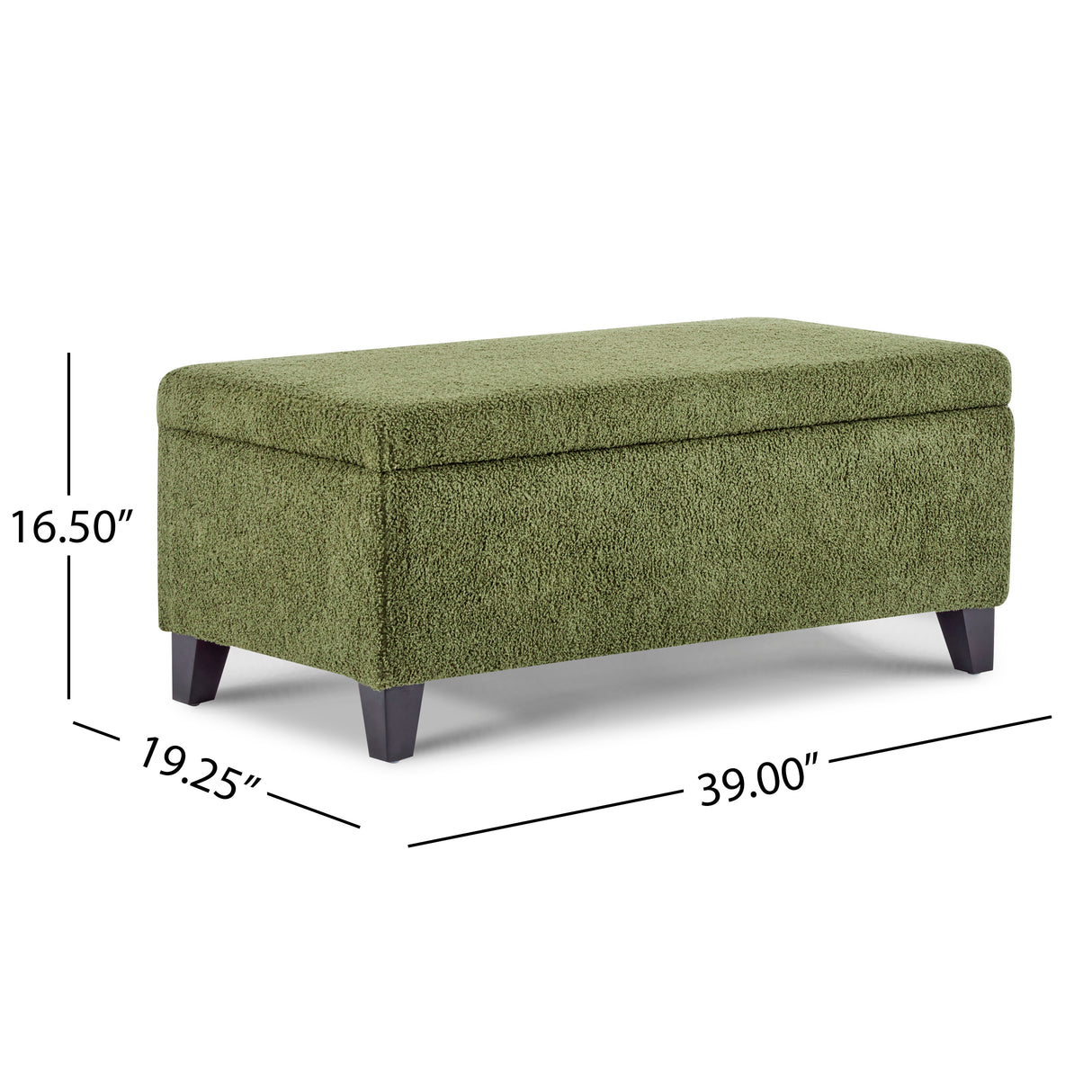 Storage Ottoman with Flip-Top Lid, Easy Assembly, Boucle Fabric & Rubber Wood Legs