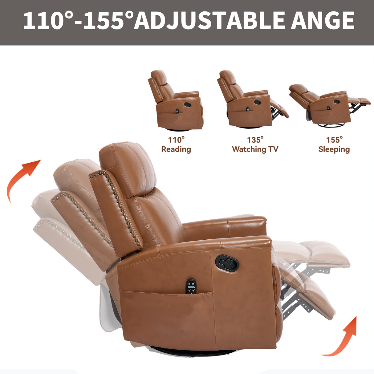 Deep Swivel Recliner and Massage Chair