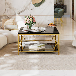Square Glass Coffee Table in 33.5"