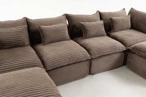 129.8" Width Cloud Couch Oversized Modular Sectional Sofa