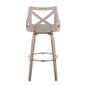 Charlotte - Farmhouse Fixed Height Bar Stool With Round Footrest (Set of 2)