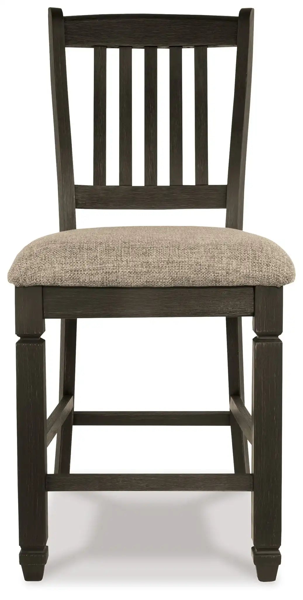 Tyler Creek - Upholstered Barstool (Set of 2) - Black / Grayish Brown - Best Buy Furniture