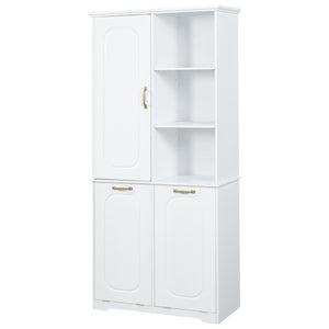 Freestanding Tall Storage Cabinet with 2 Tilt-Out Hampers