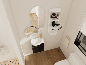 Soft Close Doors Bathroom Vanity With Sink and Storage Rack, 16 Inch