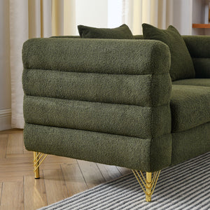 Oversized 2 Seater Sectional Sofa With Deep Seating And 2 Pillows