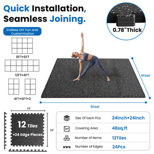 0.79 Inch Thick Gym Floor Mats