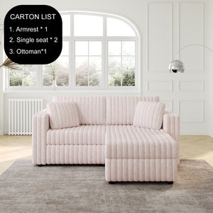 75.6" Soft Modular 2-Person Sofa with Hydraulic Lift