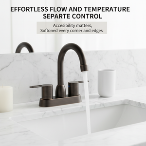 2 Handles Bathroom Sink Faucet, Oil Rubbed Bronze Centerset