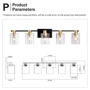 5-Light Matte Bathroom Lighting