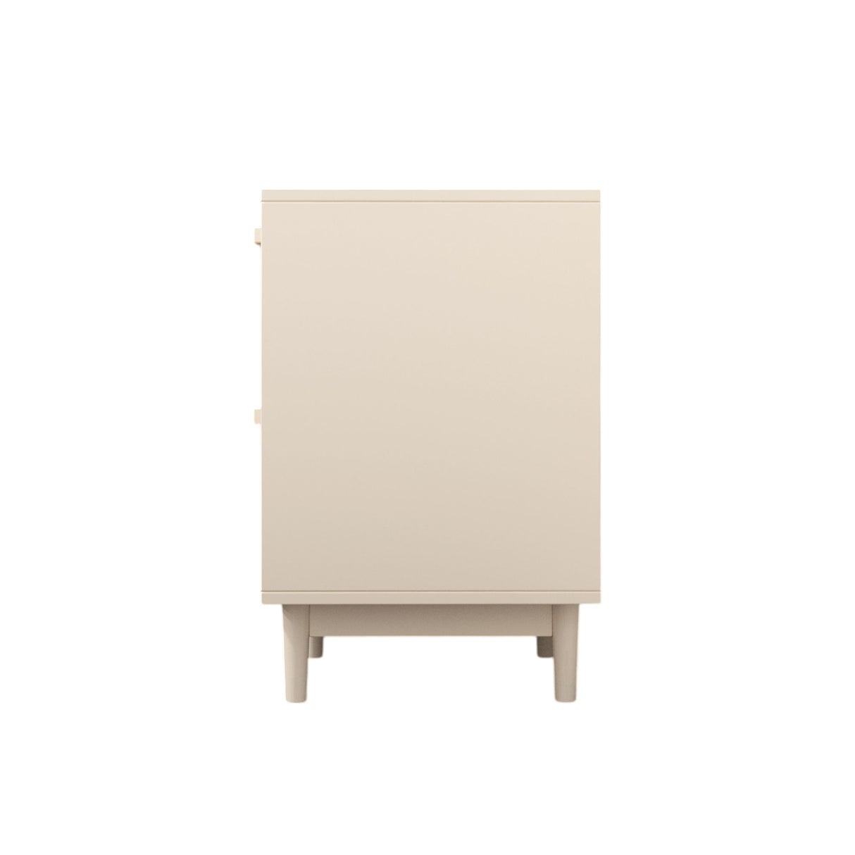 Nightstand With 2 Drawers, Storage Side Table For Bedroom - Antique Natural / Rattan