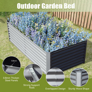 8x4x2 ft Galvanized Raised Garden Bed