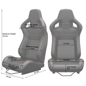 2PC Universal Bucket Racing Seats