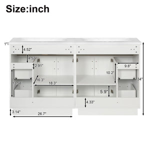 Bathroom Vanity With 2 Doors, 2 Drawers, Adjustable Shelf, Hidden Slides & Soft Close Hinges
