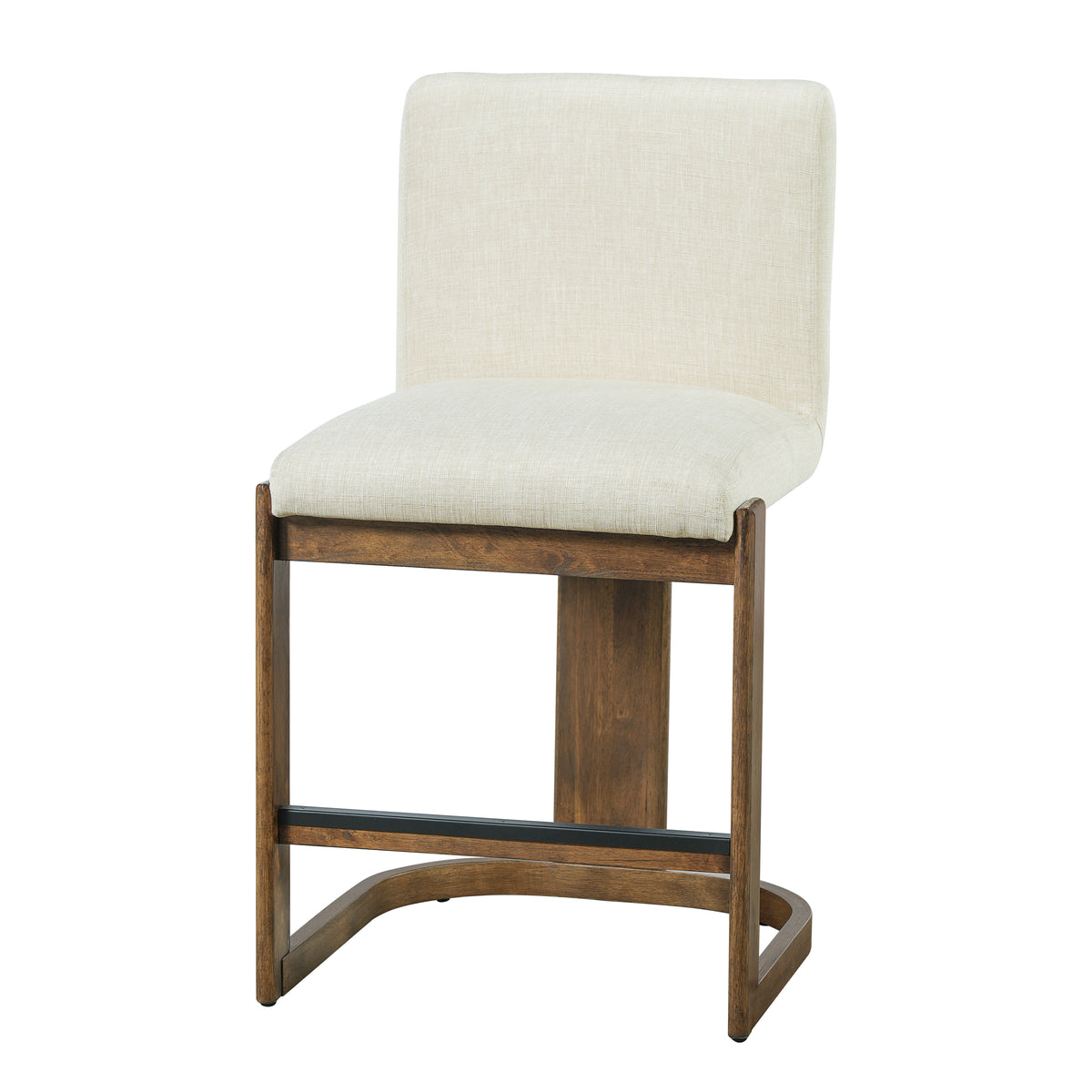 Modern Bar Stools Set of 2, 24" Solid Wood Counter Height Barstools