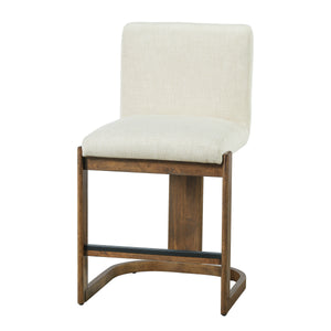 Modern Bar Stools Set of 2, 24" Solid Wood Counter Height Barstools