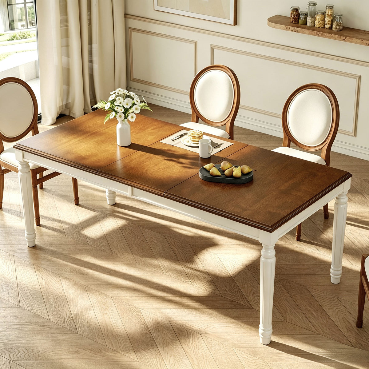 TREXM Traditional Rectangular Dining Table