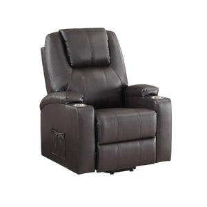 Brown Leather Recliner Aire w/Power Lift & Massage