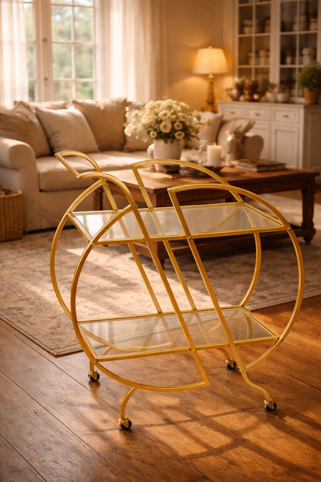 Gold Bar Carts for The Home Bar Serving Cart
