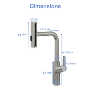 Drop-In Kitchen Sink With Pull-Out Faucet And Soap Dispenser