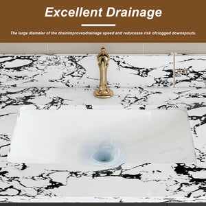43"x22" Bathroom Vanity Top with Undermount Ceramic Sink and Backsplash