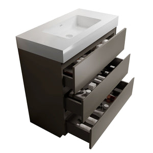 Alice - Bathroom Vanity With Sink, Large Storage Freestanding Bathroom Vanity For Modern Bathroom, One-Piece Sink Basin Without Drain And Faucet
