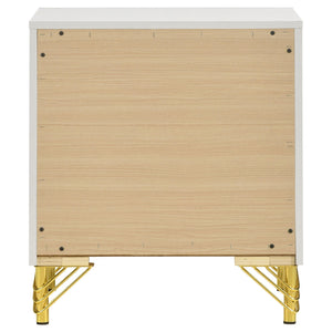 Chesney - 2 Drawer Nightstand With Trim, Bedroom Side Table - White