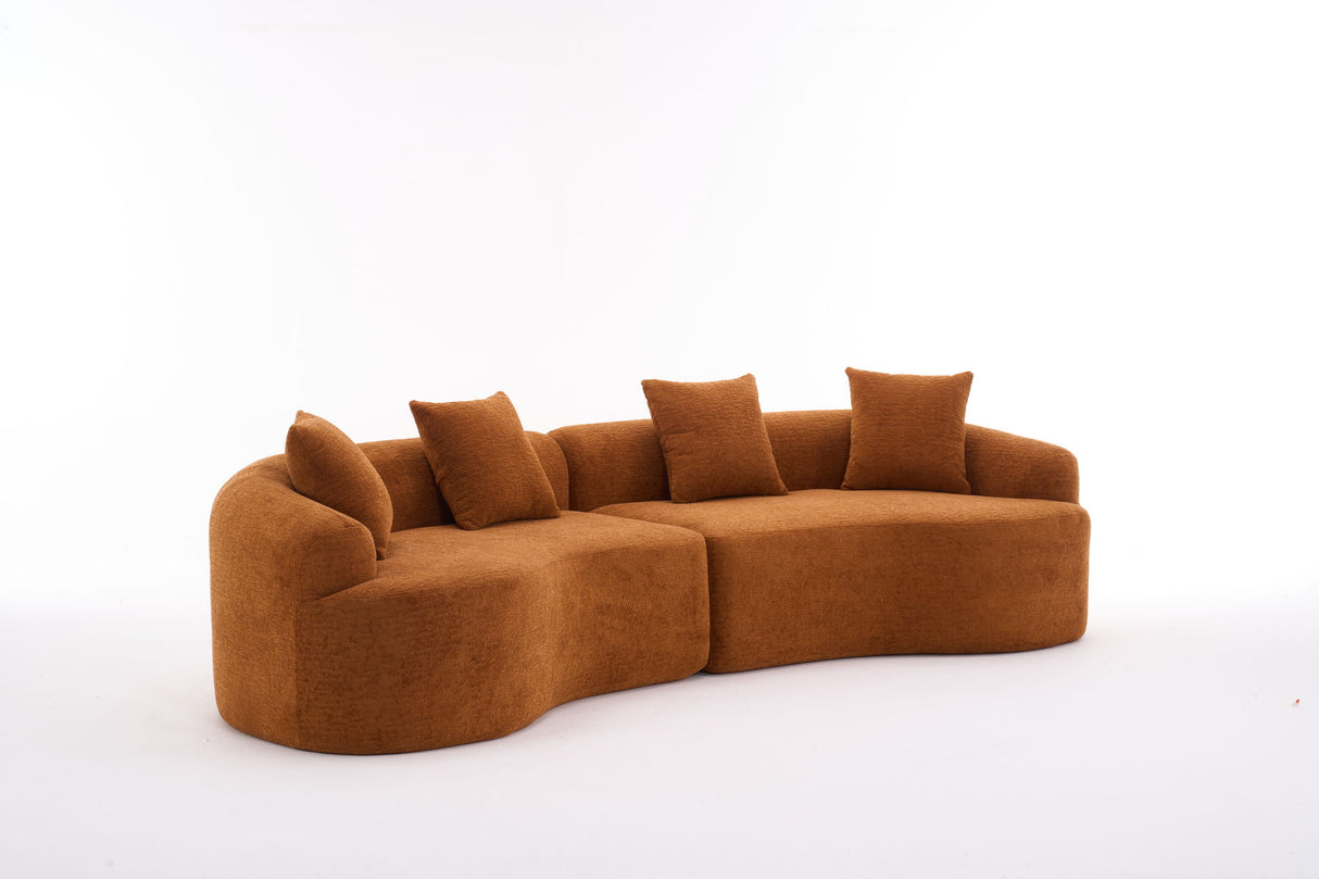 4 Seater Sofa With Fabric, 30D, 60 Hardness Full Sponge, 4 Pillow For Living Room, Home Furniture Sleeper Sectional Sofa For Apartment