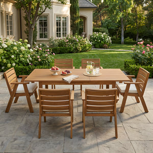 7 Pieces Acacia Wood Outdoor Dining Set