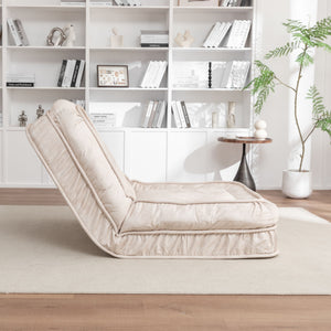Upholstered Human Dog Bed And Pets, Bean Bag Floor Sofa With Massage Pillow, 5 Adjustable Positions & 2 Soft Pillows