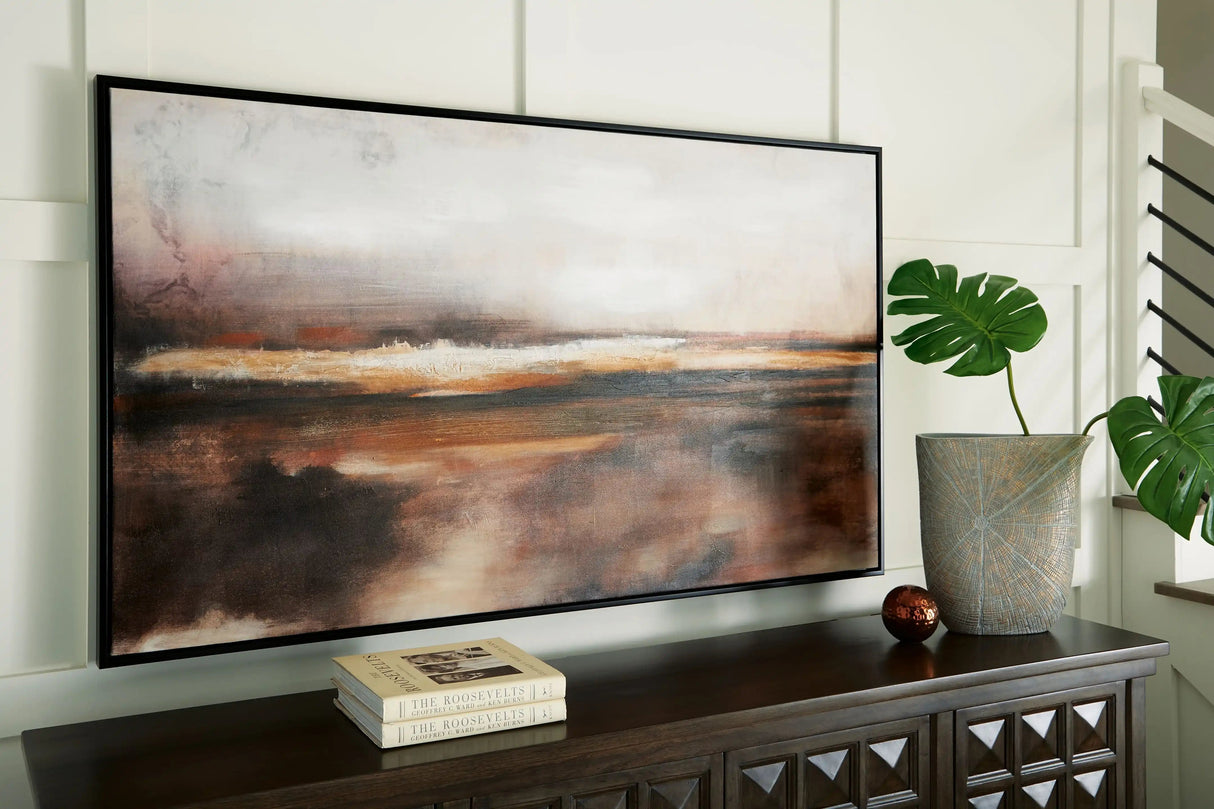 Drewland - Wall Art - Black / Brown / Orange - Best Buy Furniture