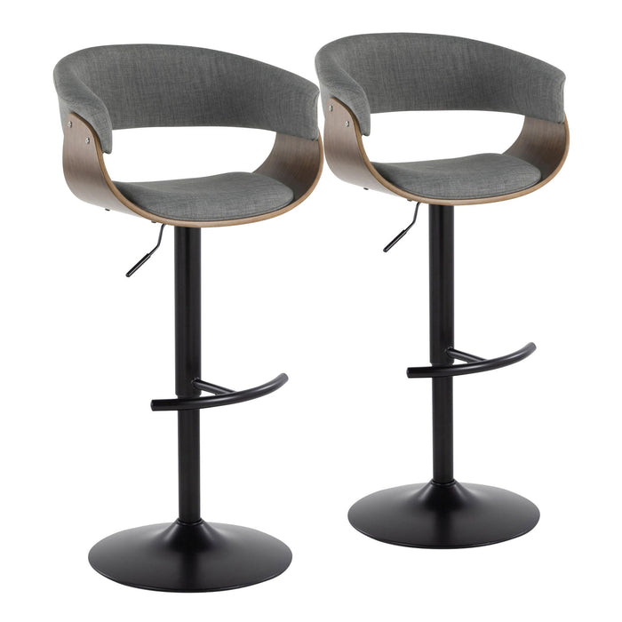 Mid Century Modern Adjustable Height Barstool Set with Swivel - Gray