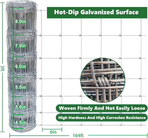 Farm Fence - 3ft x 164ft Heavy Zinc Coated Cattle Fence