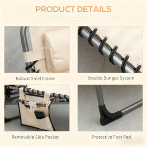 Outdoor Reclining Camping Tanning Chair with Headrest