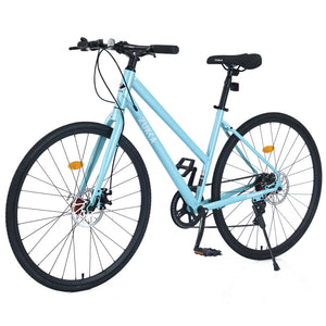 7 Speed Hybrid Bike Disc Brake 700C Road Bike for Men & Women