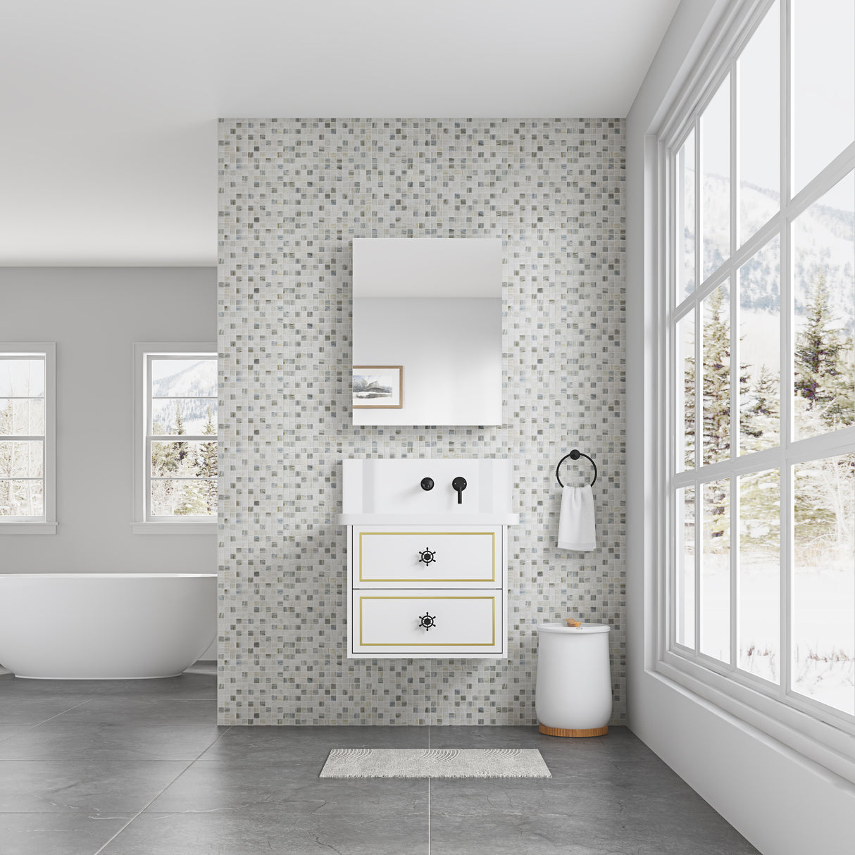 24'' W x 30'' H Surface Frameless Mirror Medicine Cabinet