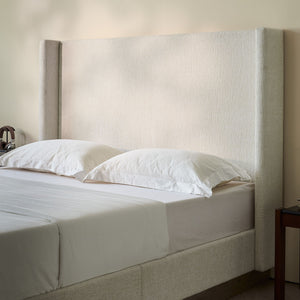 Hosford - Minimalist Upholstered Wingback Bed With Wood Base Platform