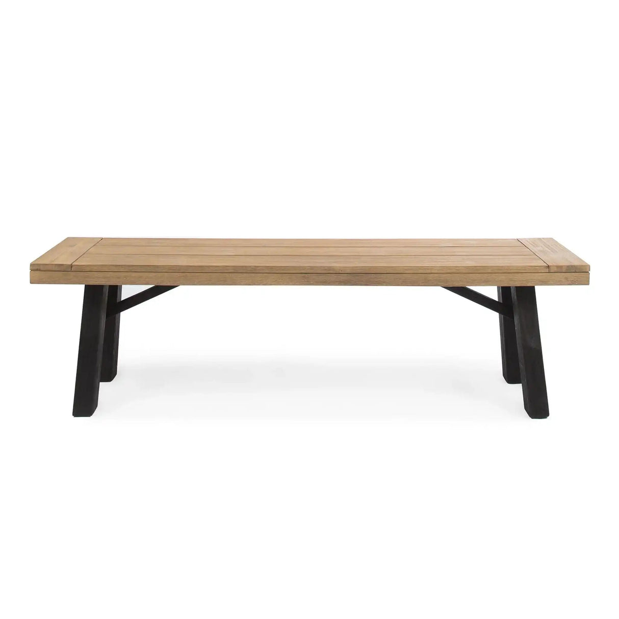 Outdoor Bench With Slat Panel Design And Acacia Wood Frame - Best Buy Furniture