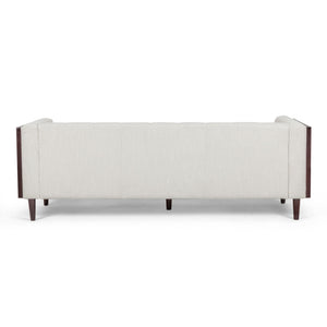 Contemporary Mid-Century Charm 3 Seater Sofa With Button Tufted Waffle Stitching