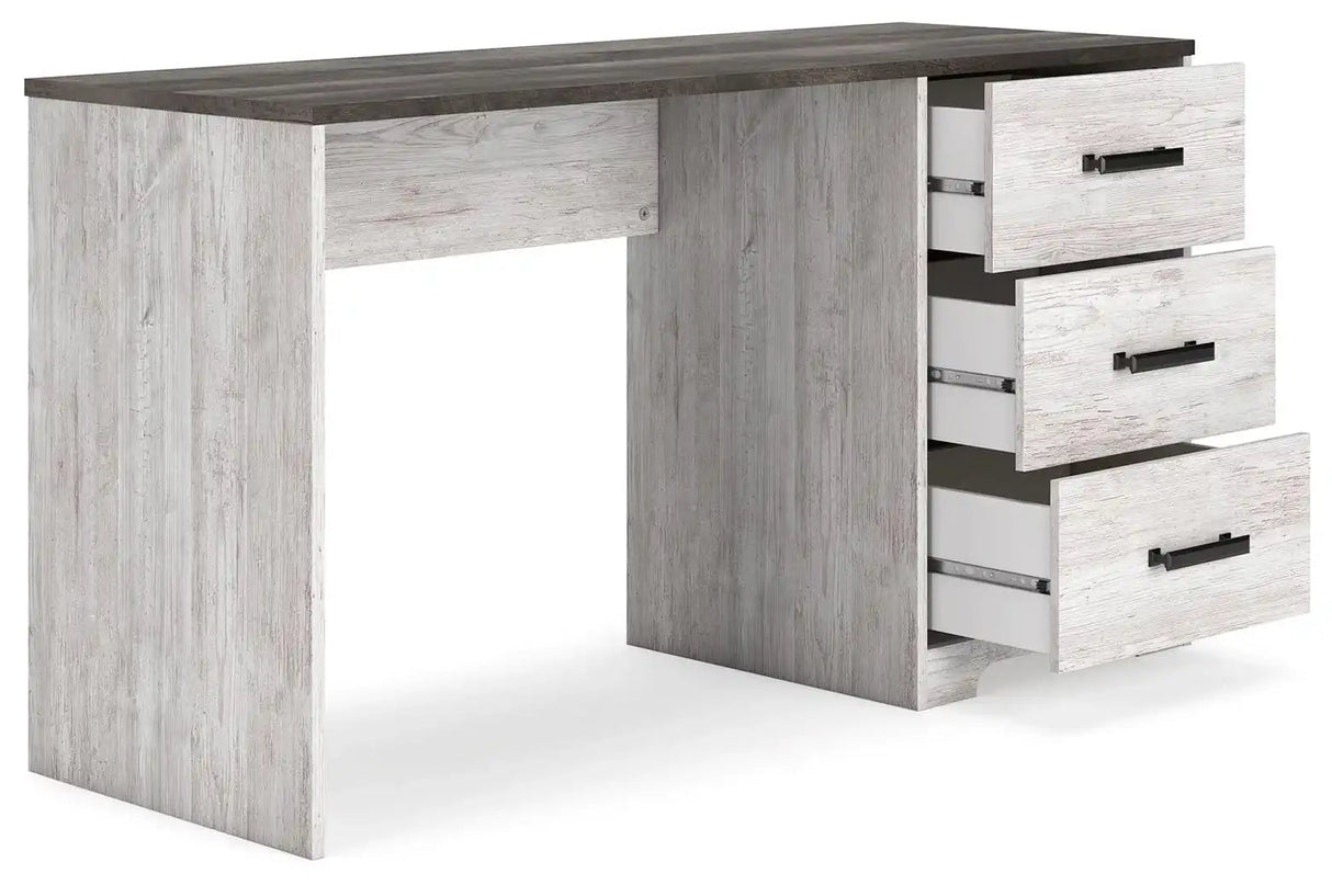 Shawburn - Home Office Desk - White / Dark Charcoal Gray - Best Buy Furniture