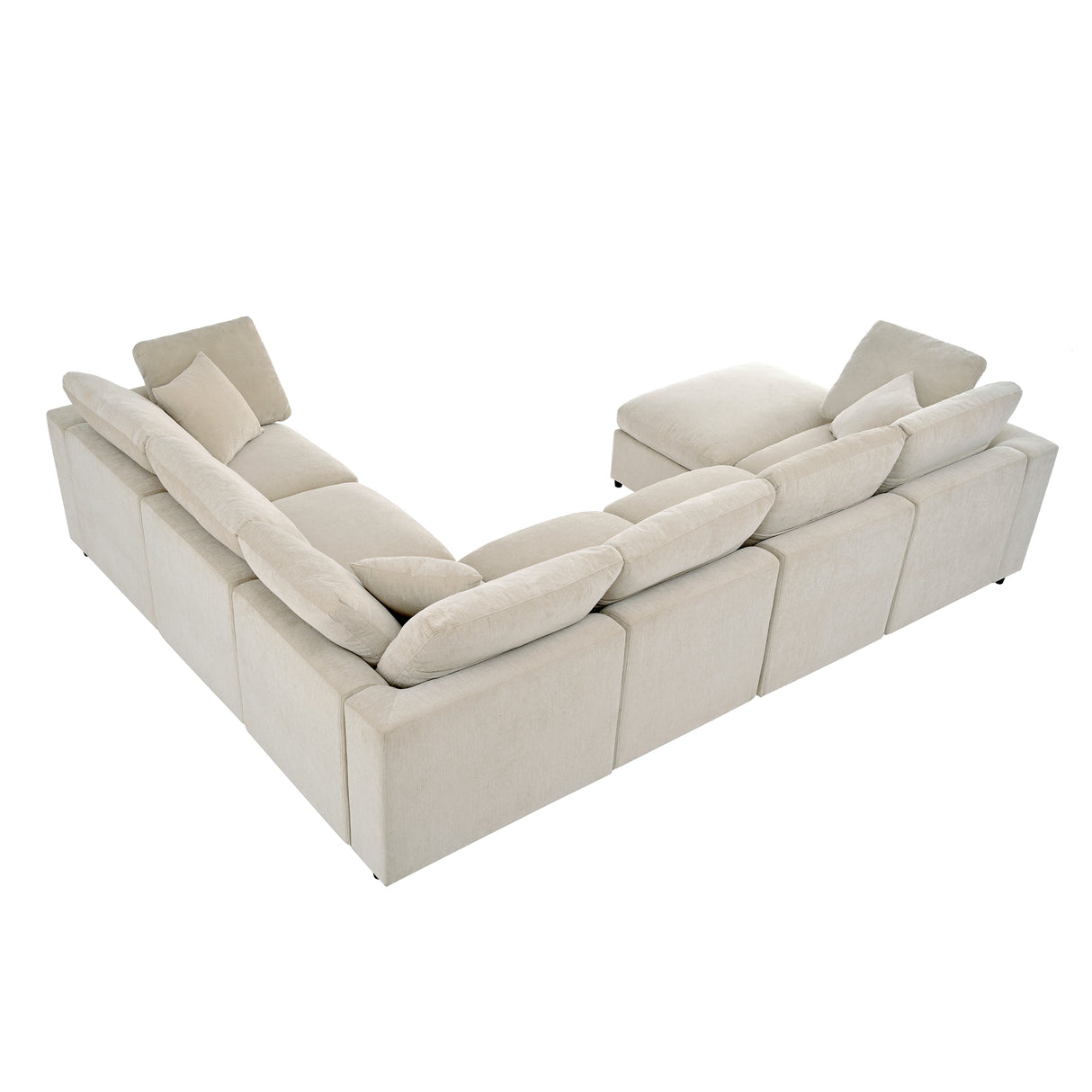 U_Style 120.8" Extra Large 7-Seater Modular Sectional Sofa
