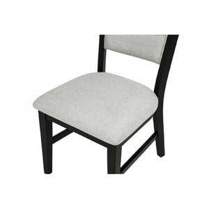 Dining Kitchen Side Chair With Curved Back Design (Set of 2) - Black / Gray