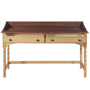 54'' Wooden Writing Desk with 2 Storage Drawers