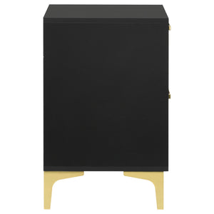 2 Drawer Rectangular Nightstand - Black